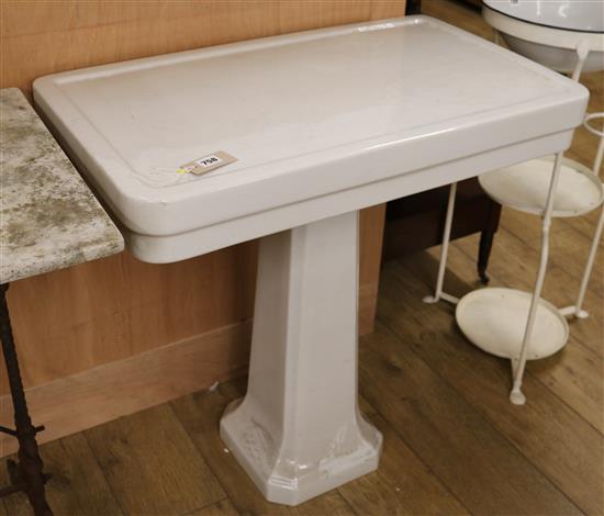 A French glazed ceramic medical table W.78cm